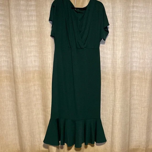 shein dark green dress Dark Green Shein Plus Draped Sequin Backless Formal Dress 1XL